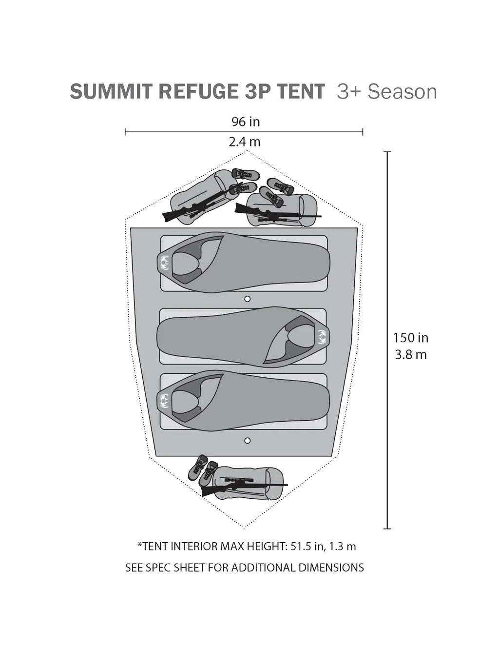 Summit Refuge 3 Person Tent | Gunmetal Olive