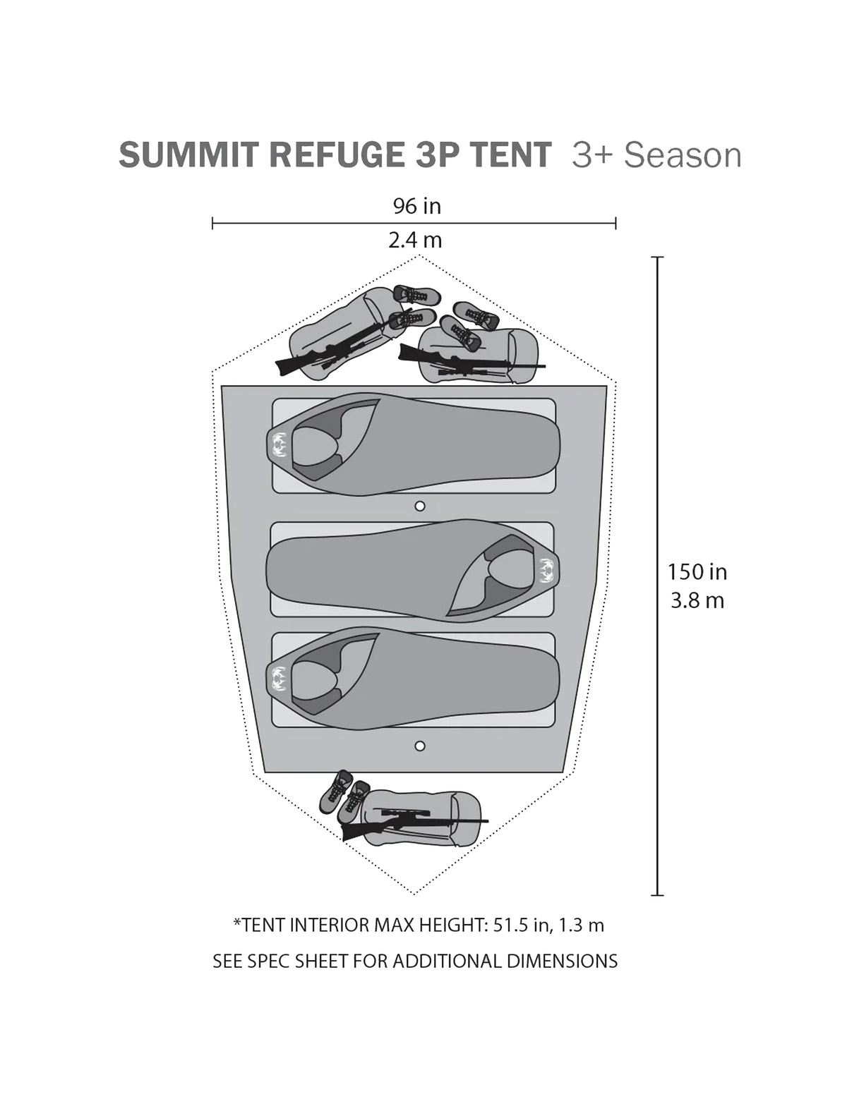 Summit Refuge 3 Person Tent | Gunmetal Olive