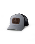 Youth Leather Patch Mesh Back Hat | Heather Grey/Black