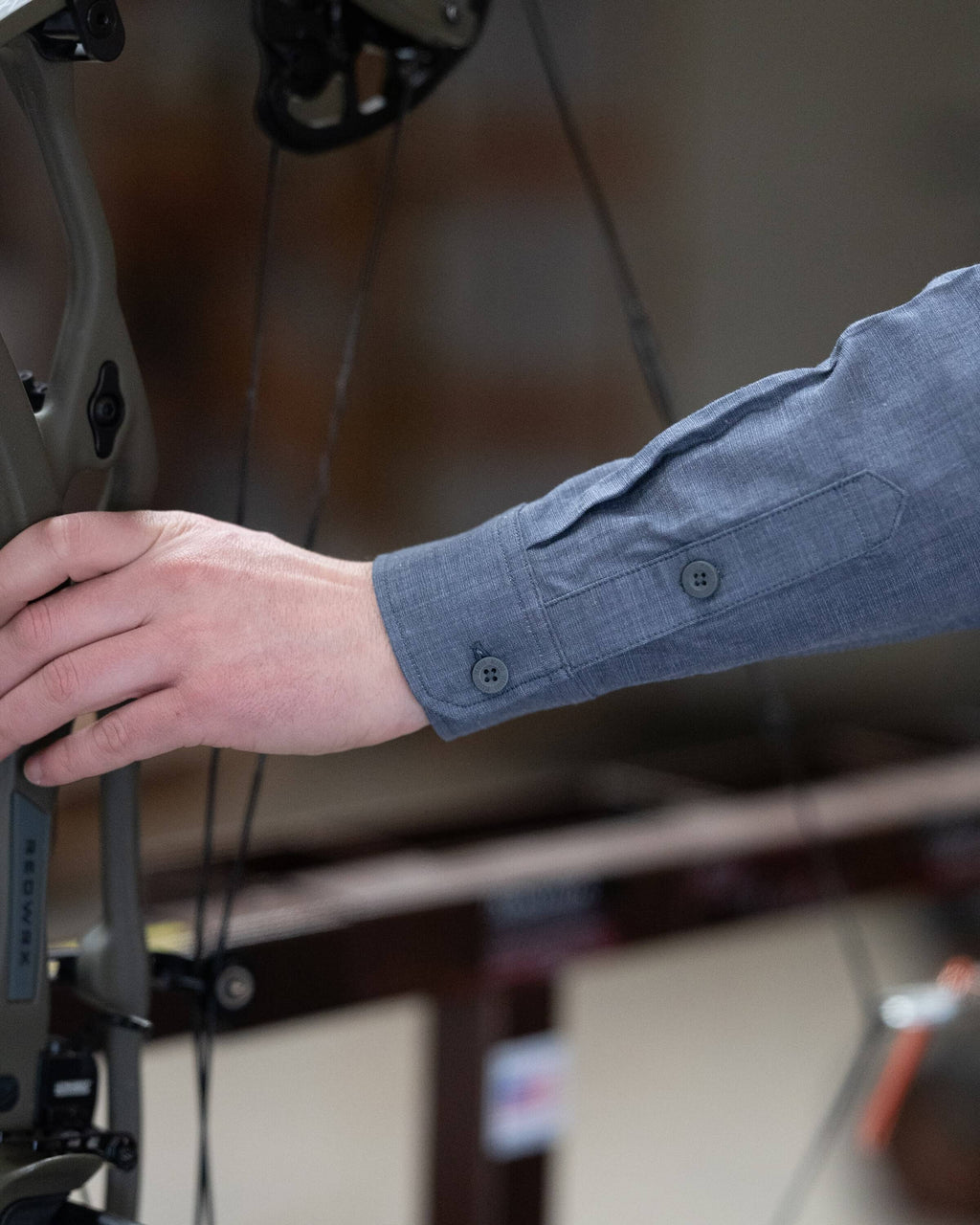Outlet Terrace LS Shirt | Steel Blue Chambray