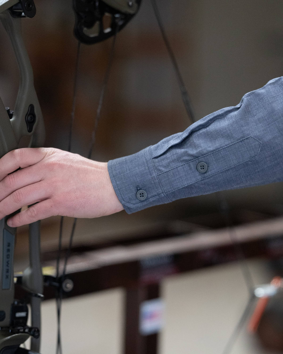 Outlet Terrace LS Shirt | Steel Blue Chambray