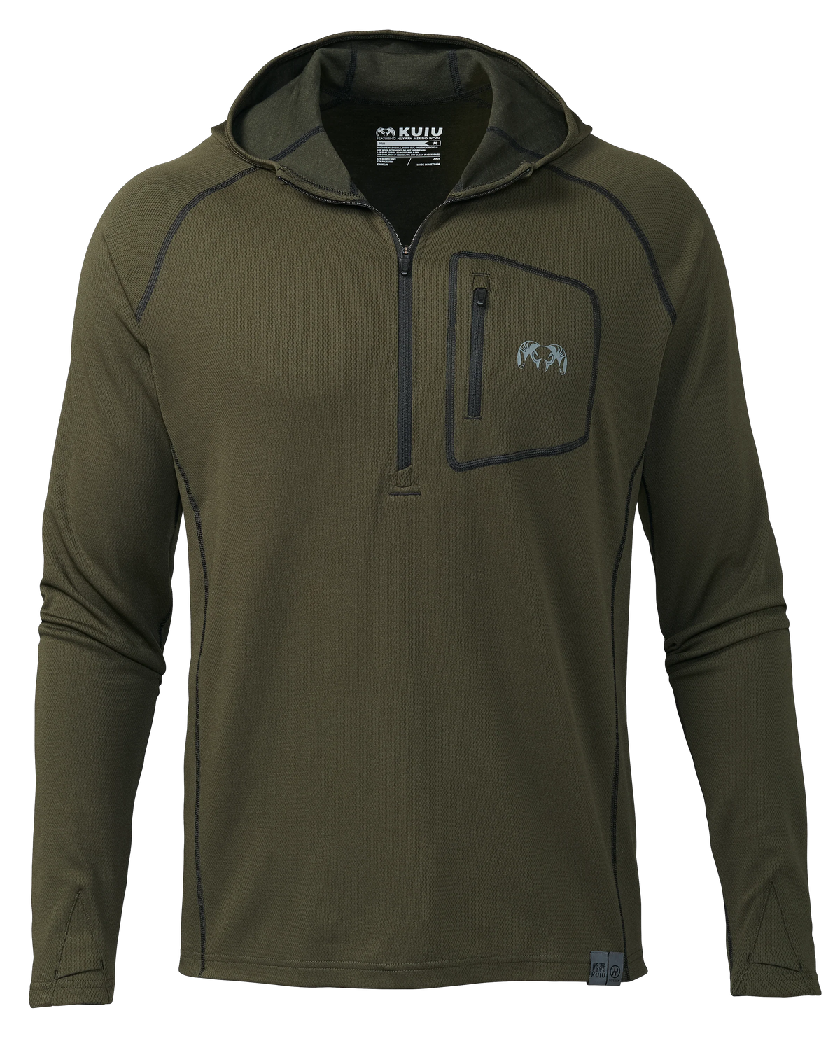 Outlet PRO Merino 200 Zip-T Hoodie | Loden