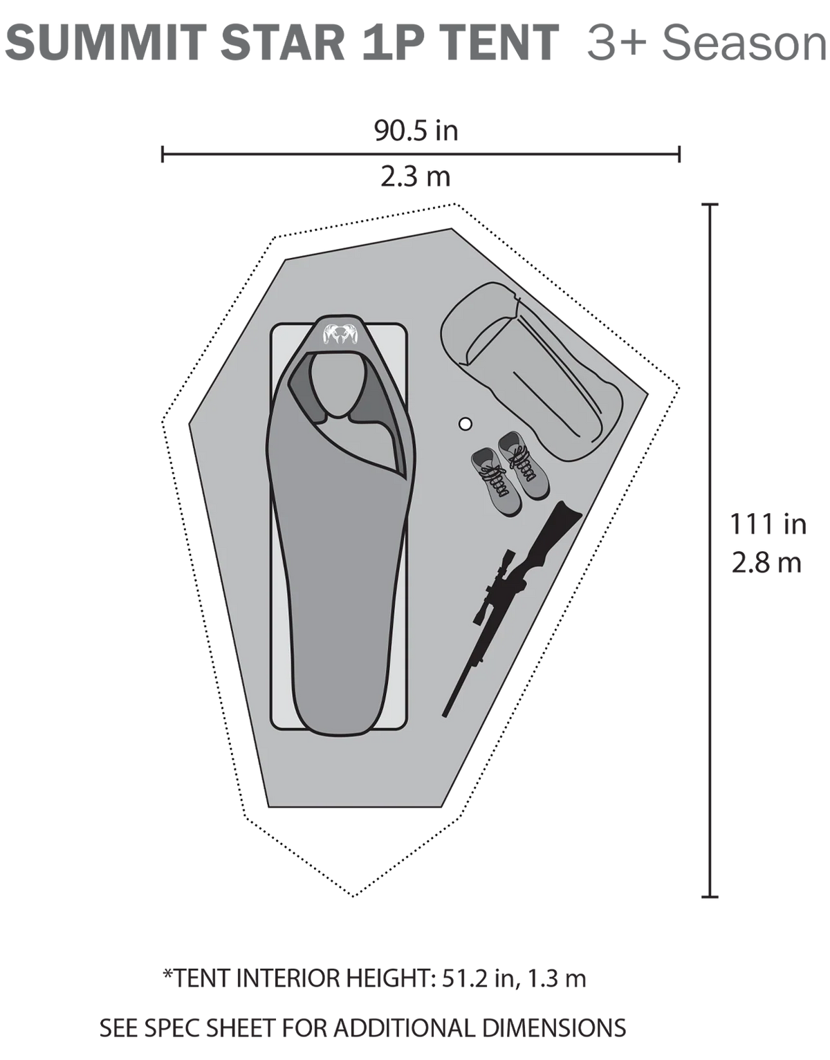 Summit Star 1 Person Tent | Gunmetal-Orange